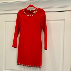 MICHAEL Michael Kors red long sleeve dress